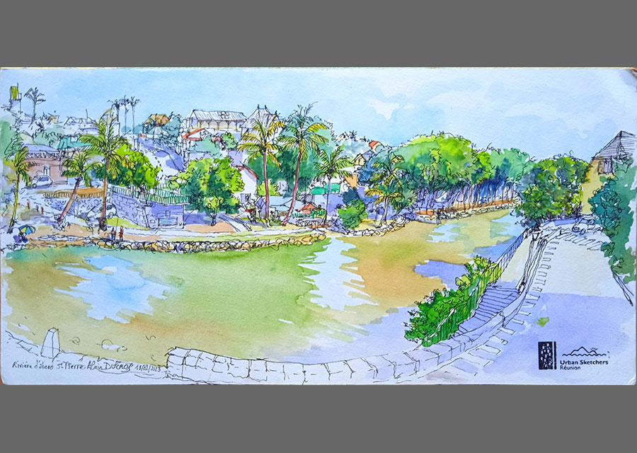 La rivière d'Abord, Terre-Sainte, croquis aquarellés  Alain Ducros
