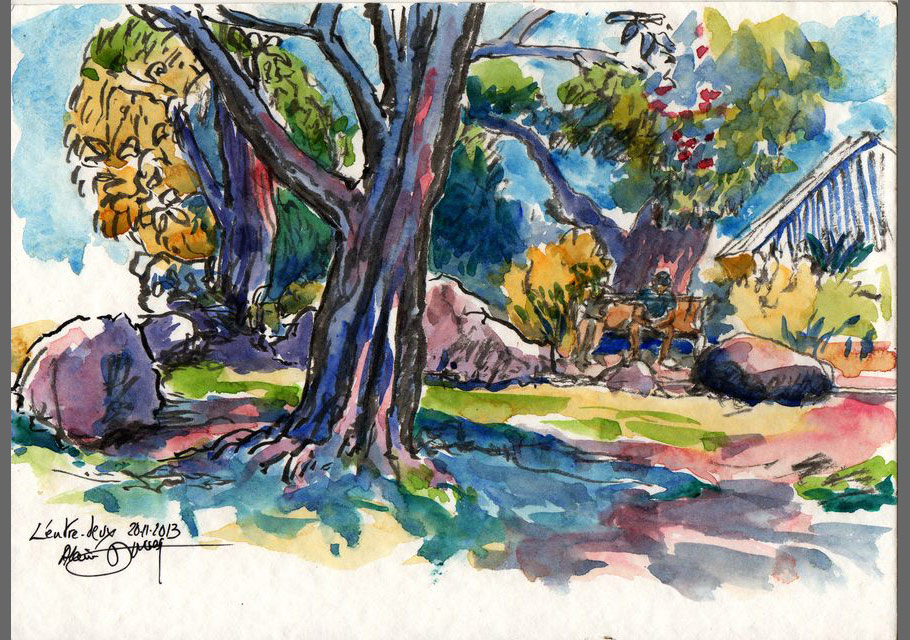 Croquis de l'île de La Réunion, croquis aquarellés  Alain Ducros