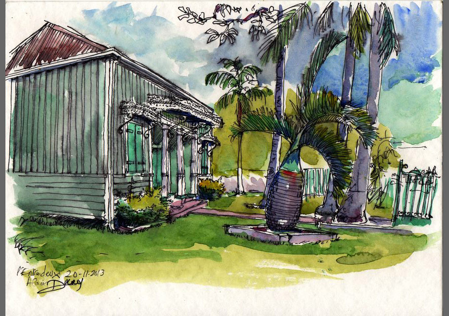 Croquis de l'île de La Réunion, croquis aquarellés  Alain Ducros