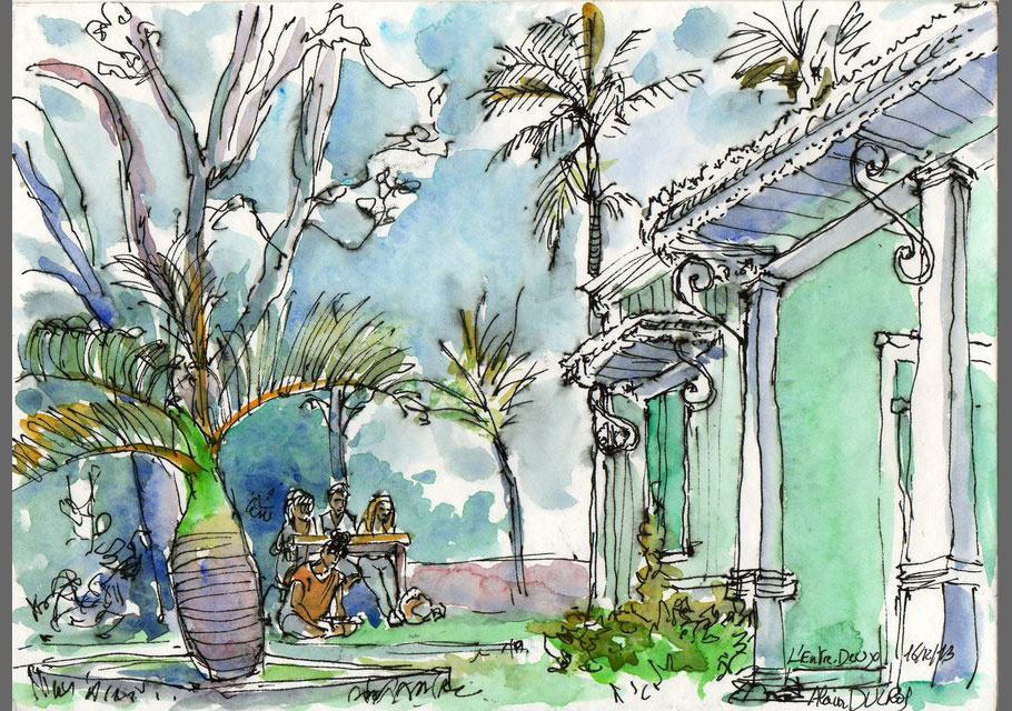 Croquis de l'île de La Réunion, croquis aquarellés  Alain Ducros