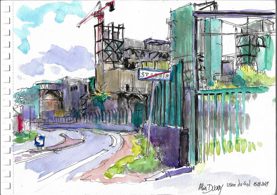 Croquis de l'île de La Réunion, croquis aquarellés  Alain Ducros