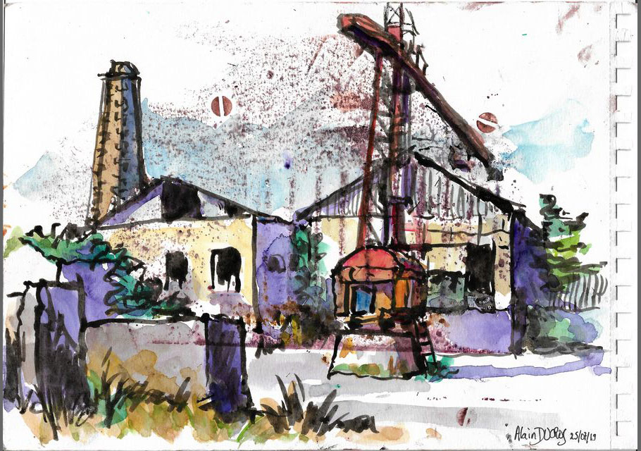 Croquis de l'île de La Réunion, croquis aquarellés  Alain Ducros