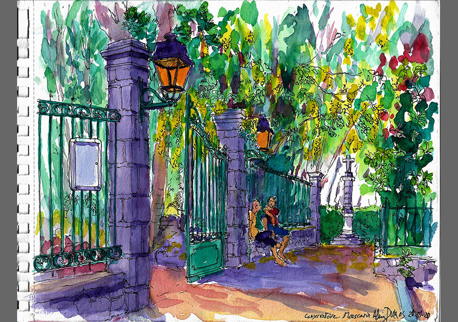 Croquis de l'île de La Réunion, croquis aquarellés  Alain Ducros