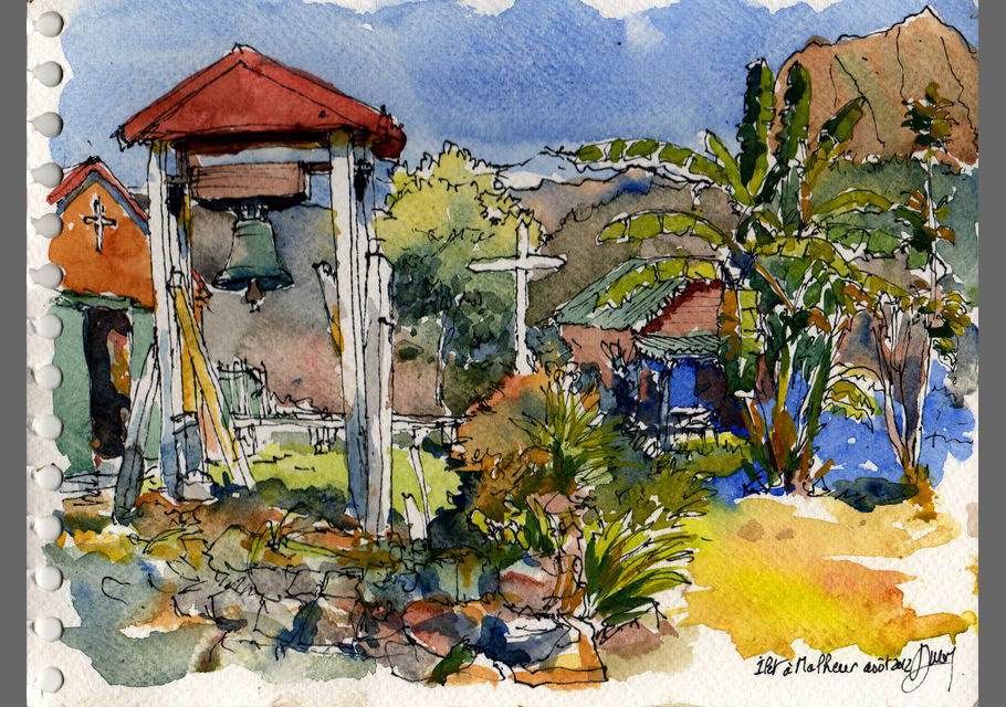 Croquis de l'île de La Réunion, croquis aquarellés  Alain Ducros