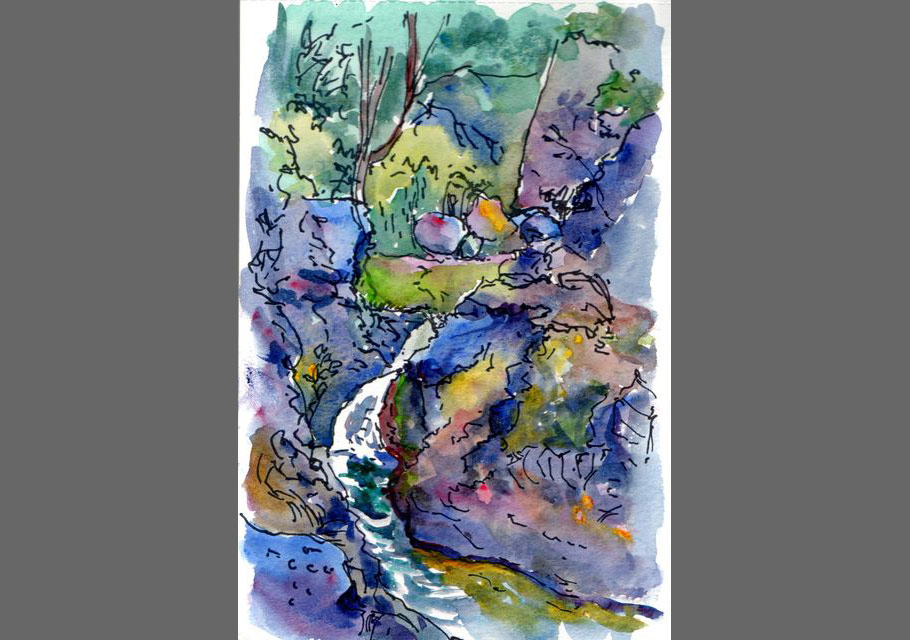 Croquis de l'île de La Réunion, croquis aquarellés  Alain Ducros