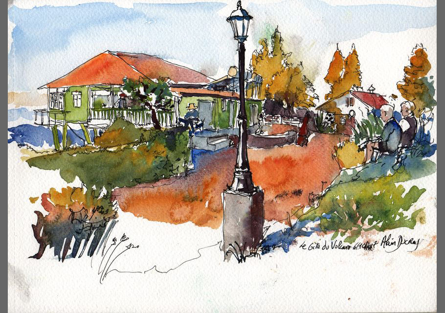 Croquis de l'île de La Réunion, croquis aquarellés  Alain Ducros