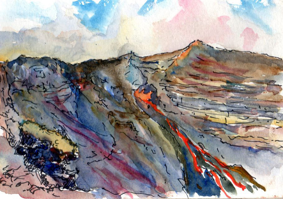 Croquis de l'île de La Réunion, croquis aquarellés  Alain Ducros