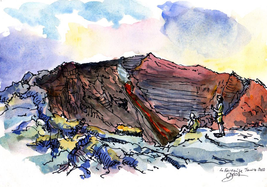 Croquis de l'île de La Réunion, croquis aquarellés  Alain Ducros