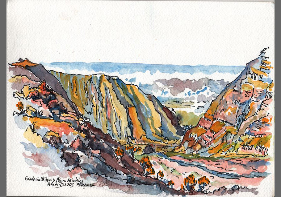 Croquis de l'île de La Réunion, croquis aquarellés  Alain Ducros