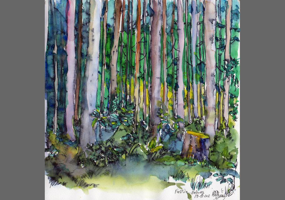 Croquis de l'île de La Réunion, croquis aquarellés  Alain Ducros