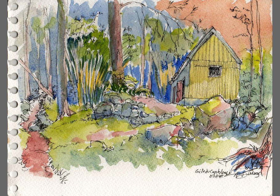 Croquis de l'île de La Réunion, croquis aquarellés  Alain Ducros