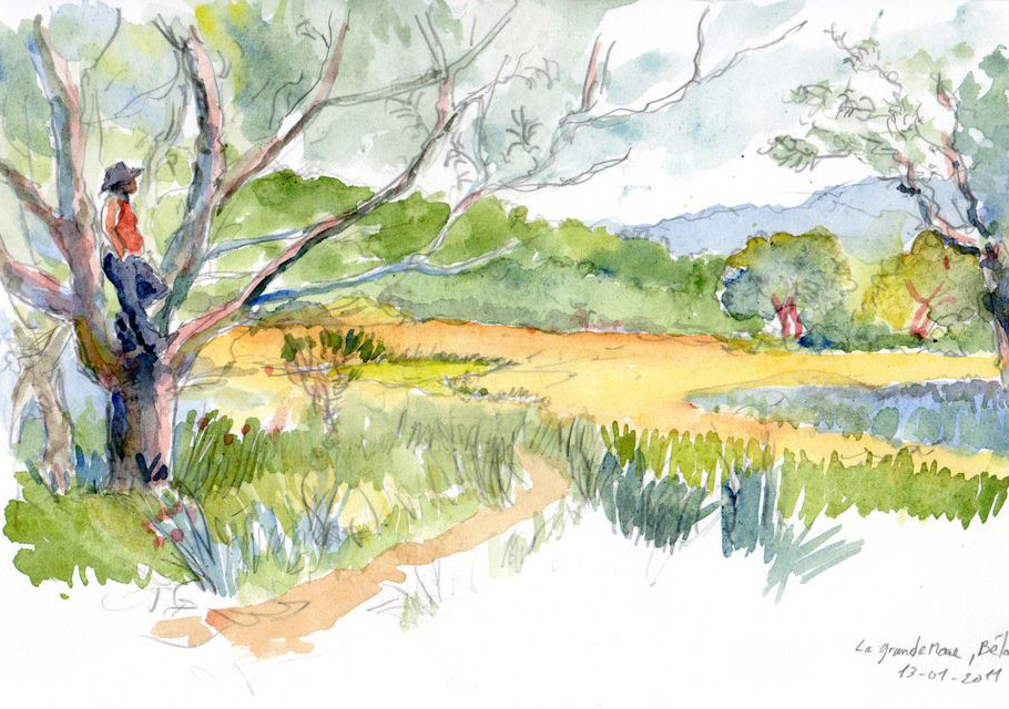 Croquis de l'île de La Réunion, croquis aquarellés  Alain Ducros