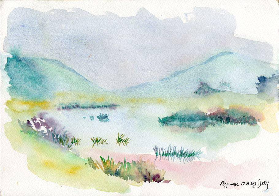 Croquis de l'île de La Réunion, croquis aquarellés  Alain Ducros